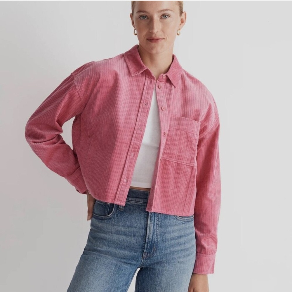 Madewell Vibrant Pink Corduroy Shirt